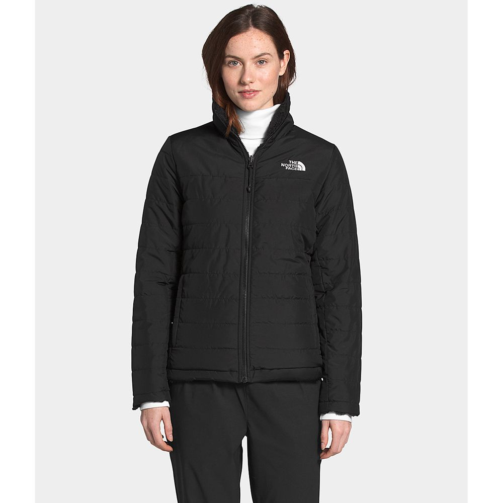 The North Face Insulated Jacket Womens Australia - The North Face Mossbud Reversible Black (JYO-2061